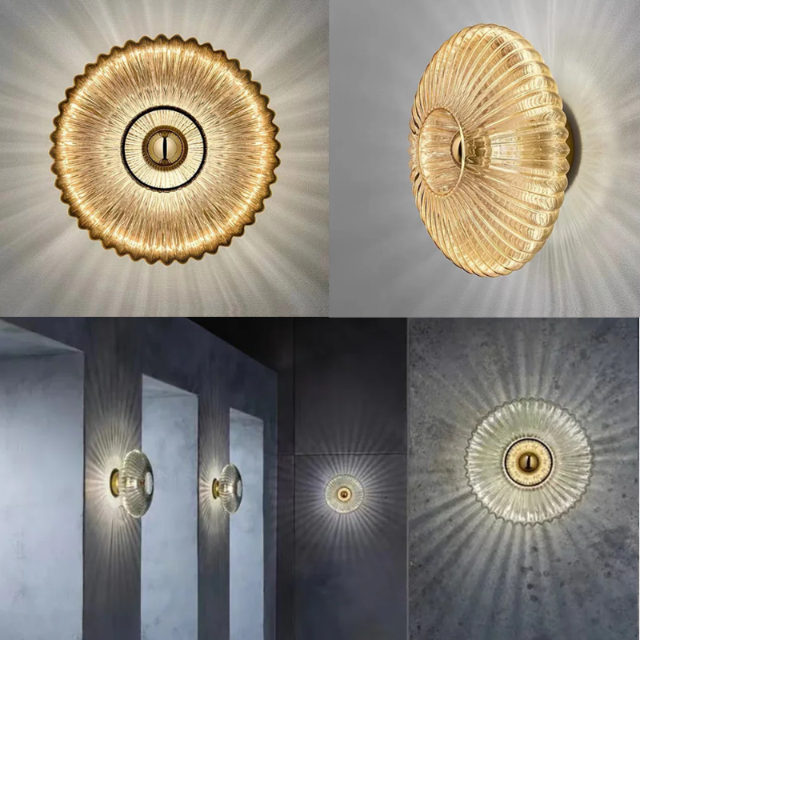 Glass Wall Light Glass | Modern Wavy Shade Design | Creates Soft Diffused Lighting for Living Rooms, Hallways and Bedrooms