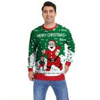 Unisex Christmas Sweater – Santa Claus Graphic Winter Jumper for Couples