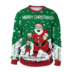 Unisex Christmas Sweater – Santa Claus Graphic Winter Jumper for Couples