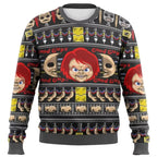 Good Guys Graphic Christmas Sweatshirt – Colorful Striped Long Sleeve Pullover