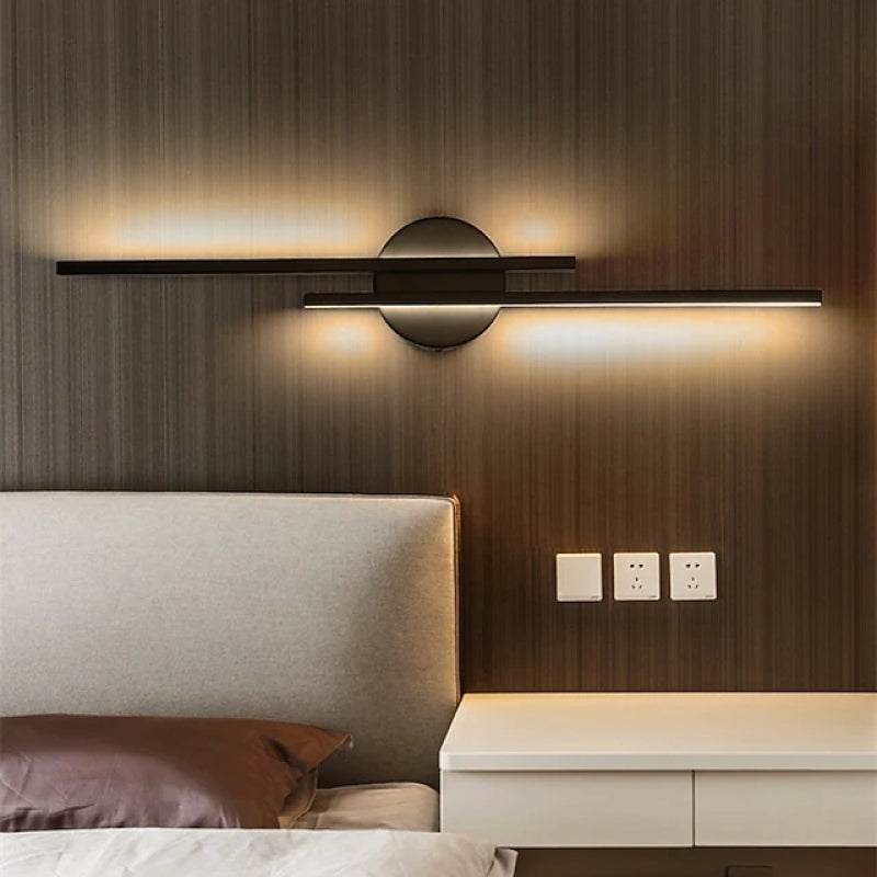 LED Wall Light Metal Twin Linear Design | Modern Minimalist Indoor Lighting | Energy-Efficient Hardwired Sconce for Living Room