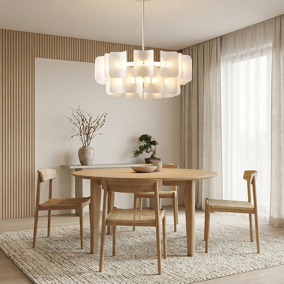 Glass Chandelier – Wabi Sabi Sculptural Layered Artistic Design
