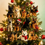 2026 Christmas German Shepherd Advent Calendar 24 pieces 2D flat German Shepherd dog decorations Christmas Countdown surprise gift