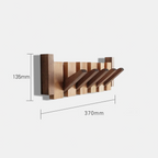 Piano Coat Rack Walnut and Beech Wood | Foldable Magnetic Hooks | Space-Saving Handmade Wall Storage for Entryway
