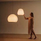 Japandi Ribbed Wood Pendant Light