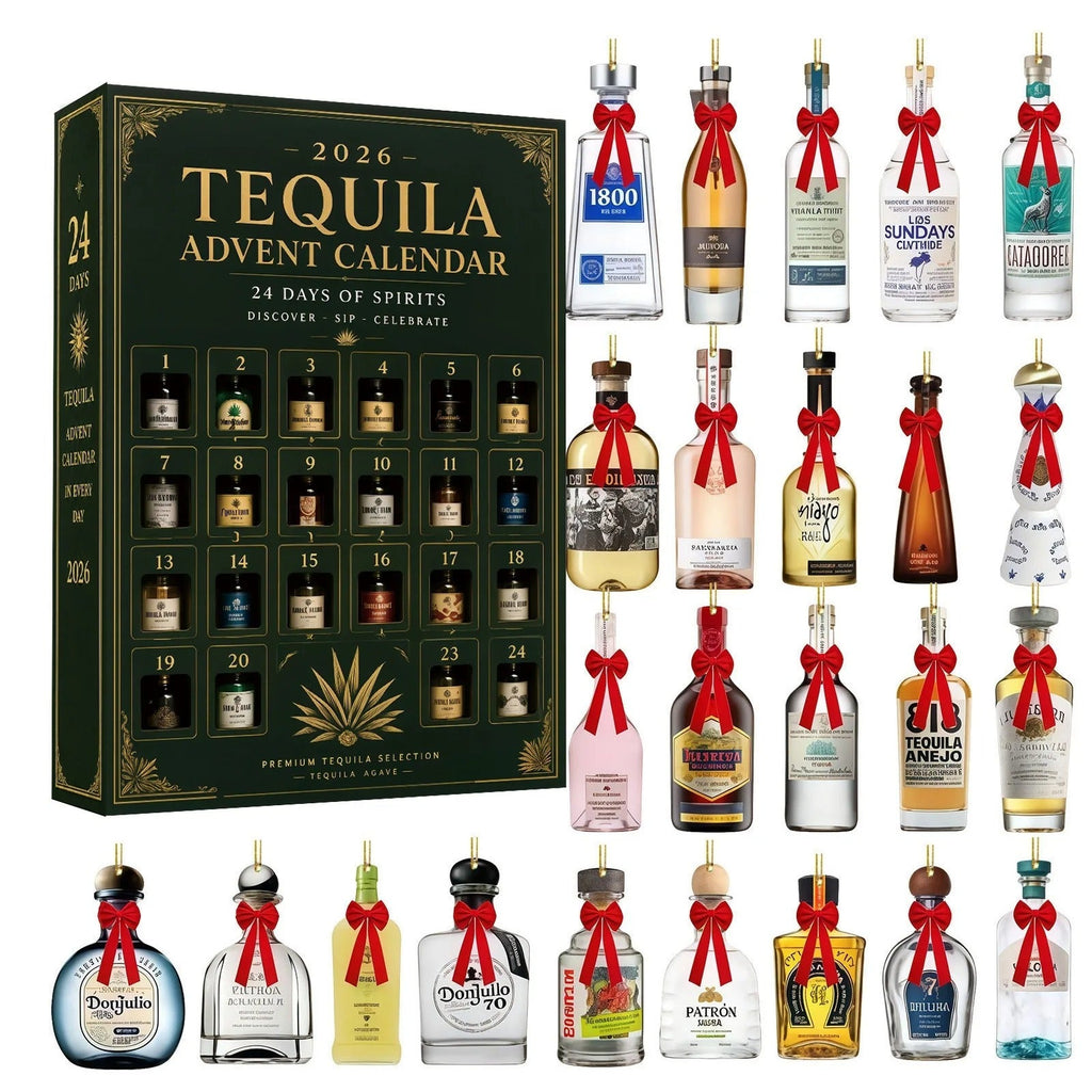 2026 Tequila Advent Calendar – 24 Hanging Mini Bottle Christmas Decorations