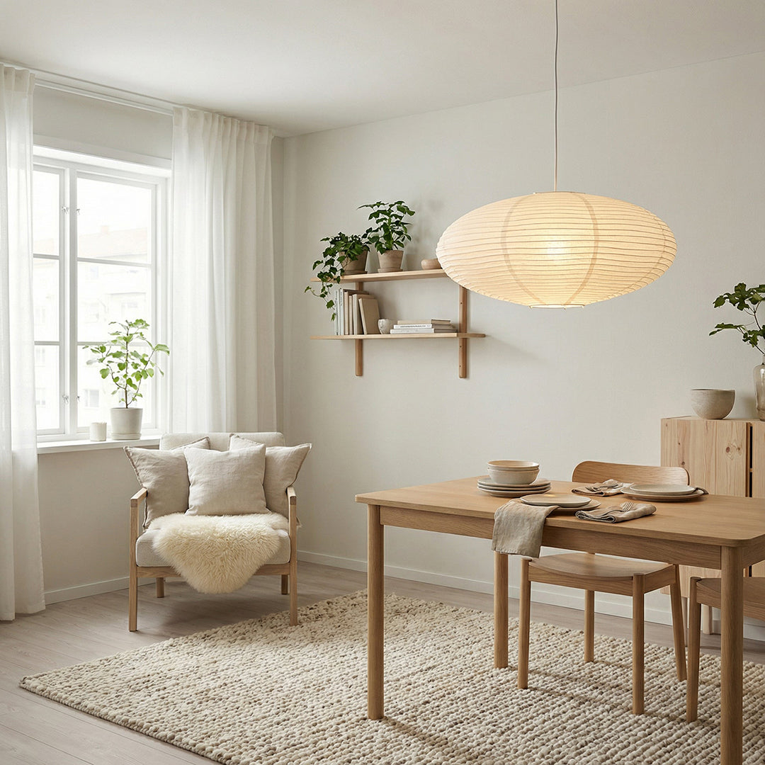 Paper Pendant Lamp – Wabi Inspired Sustainable Minimalist Design