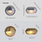 Outdoor Wall Lamp Aluminum and Glass | Round Minimalist Design | Weatherproof LED Sconce for Balcony Fence and Garden