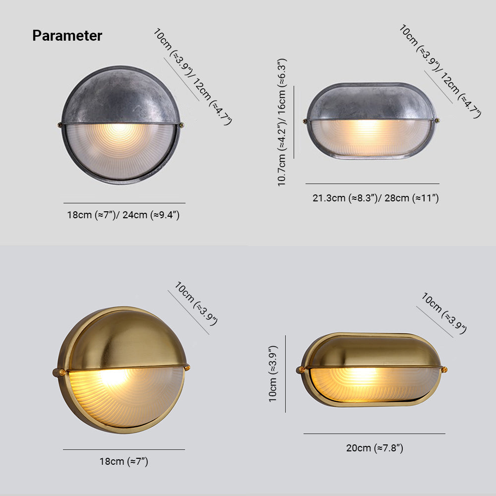 Outdoor Wall Lamp Aluminum and Glass | Round Minimalist Design | Weatherproof LED Sconce for Balcony Fence and Garden