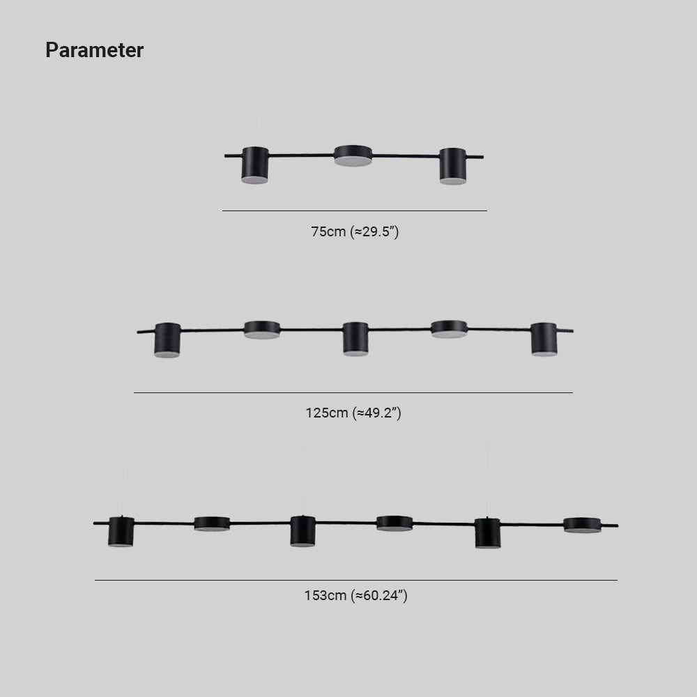 LED Pendant Light Metal Suspension | Modern Cubic Bar with Round Spotlights | 10-15m2 Coverage for Living Room and Bedroom