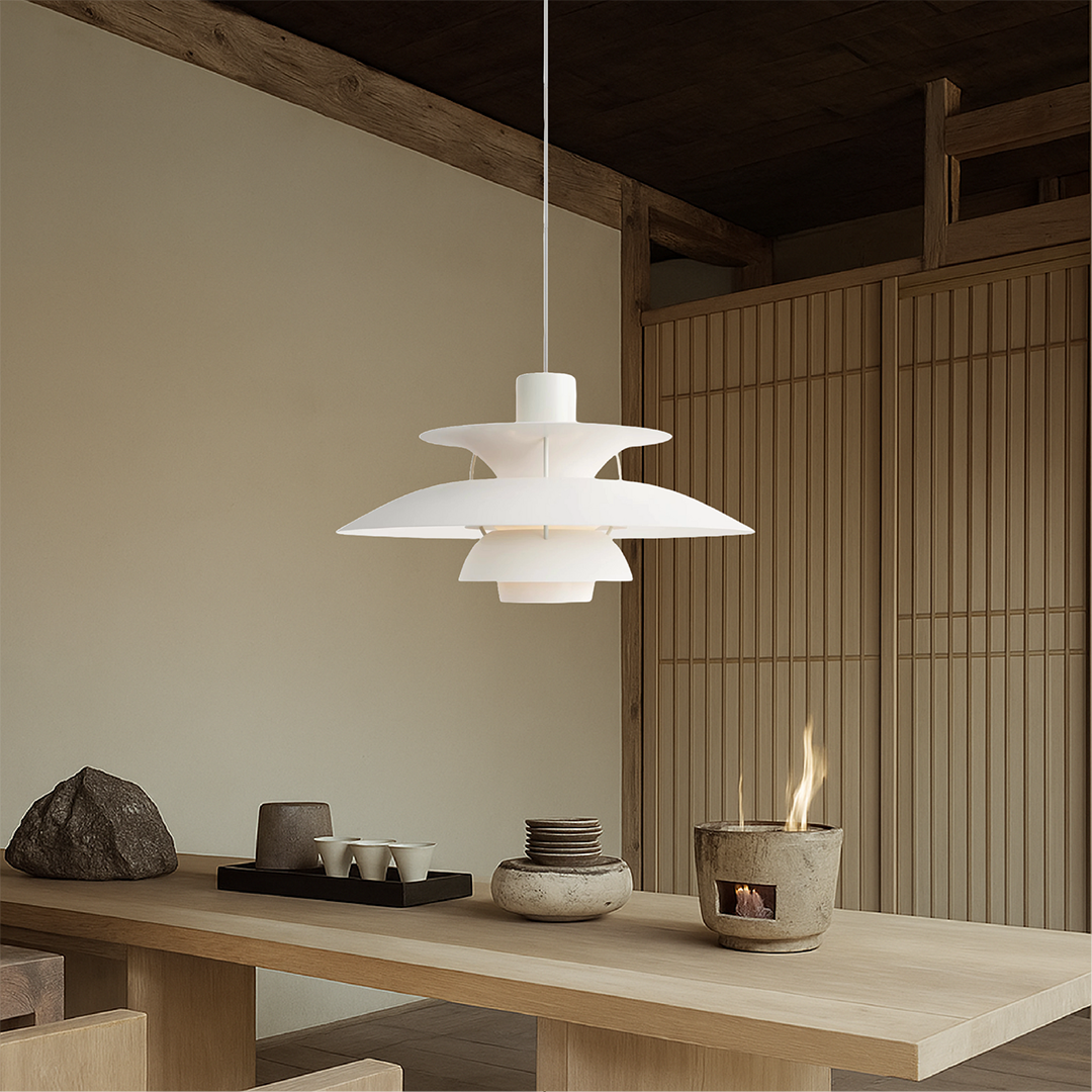 Layered Pendant Lamp – Danish Scandinavian Tiered Shade Design