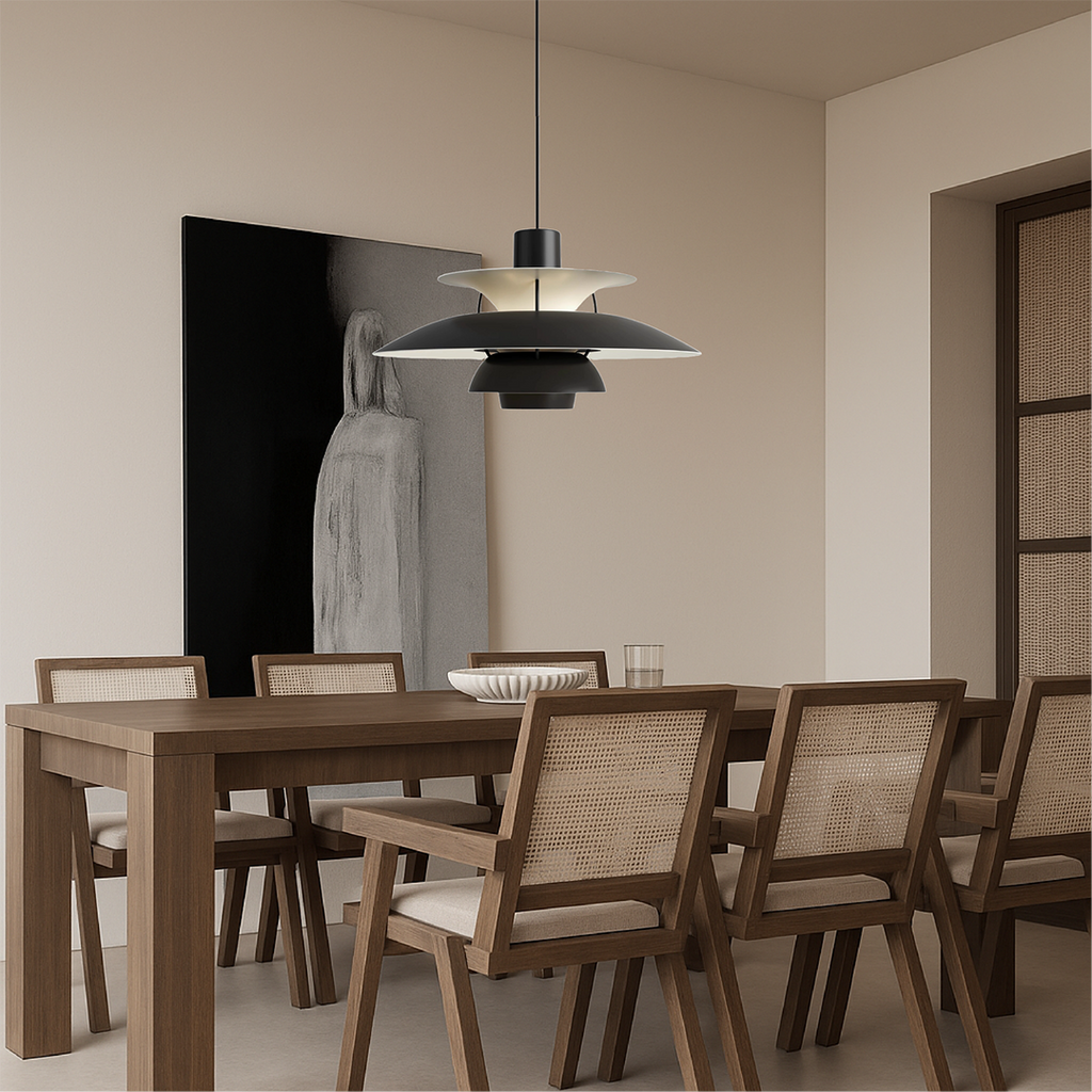 Layered Pendant Lamp – Danish Scandinavian Tiered Shade Design