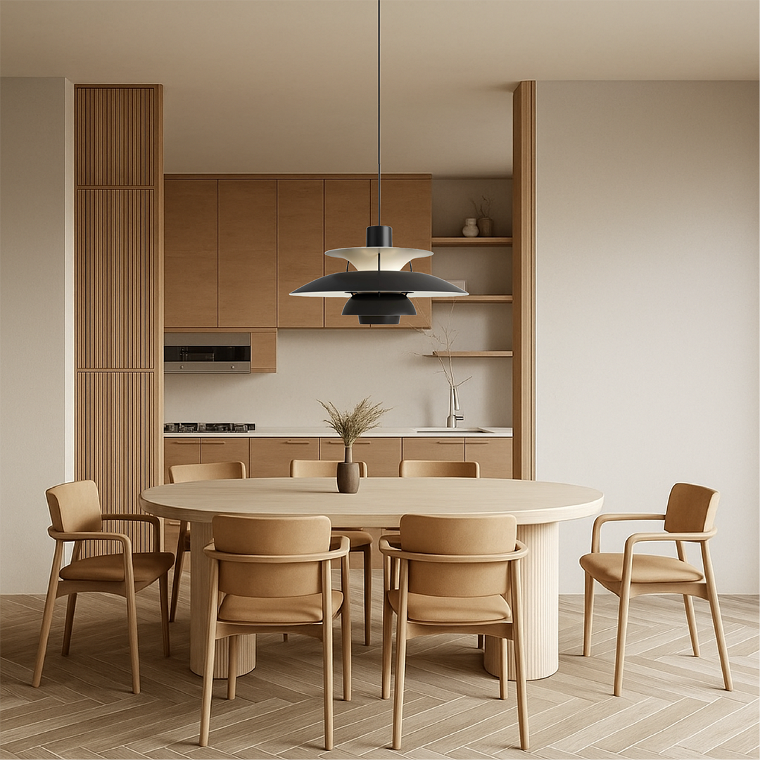 Layered Pendant Lamp – Danish Scandinavian Tiered Shade Design