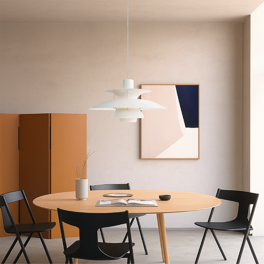 Layered Pendant Lamp – Danish Scandinavian Tiered Shade Design