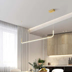 Clen Suspension Linéaire Minimaliste Or/Noir. Salon - Neutralighting