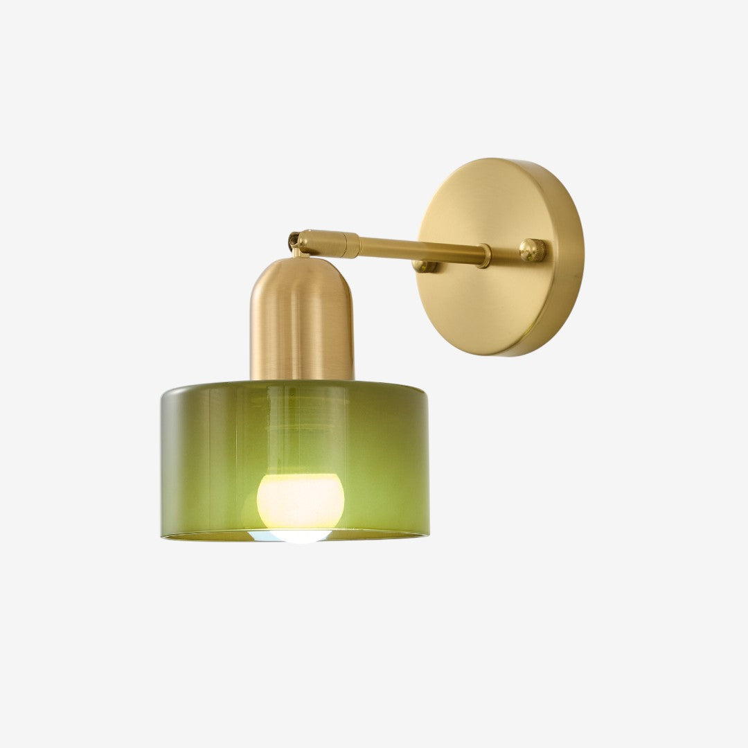 Brass Wall Lamp – Bauhaus Colored Glass Mid Century Design