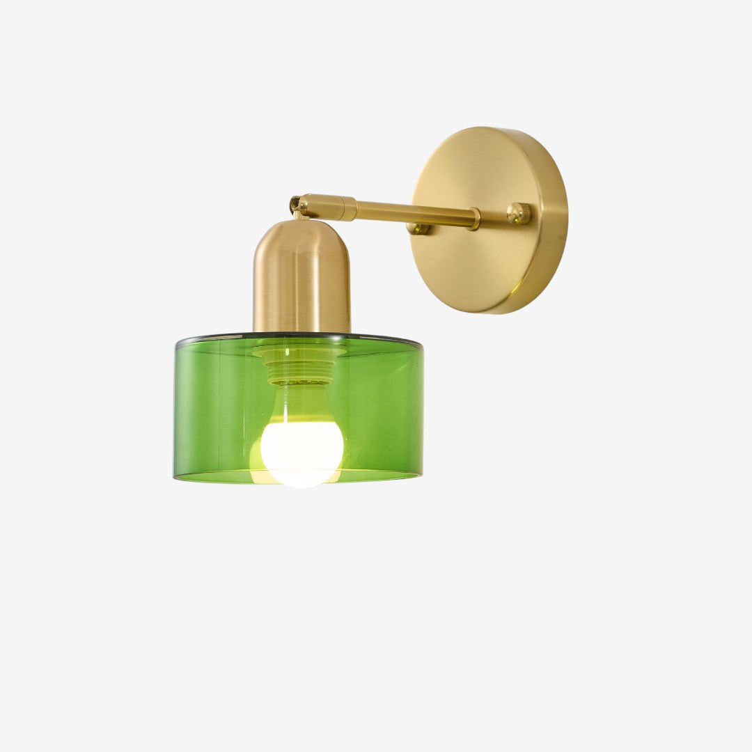 Brass Wall Lamp – Bauhaus Colored Glass Mid Century Design