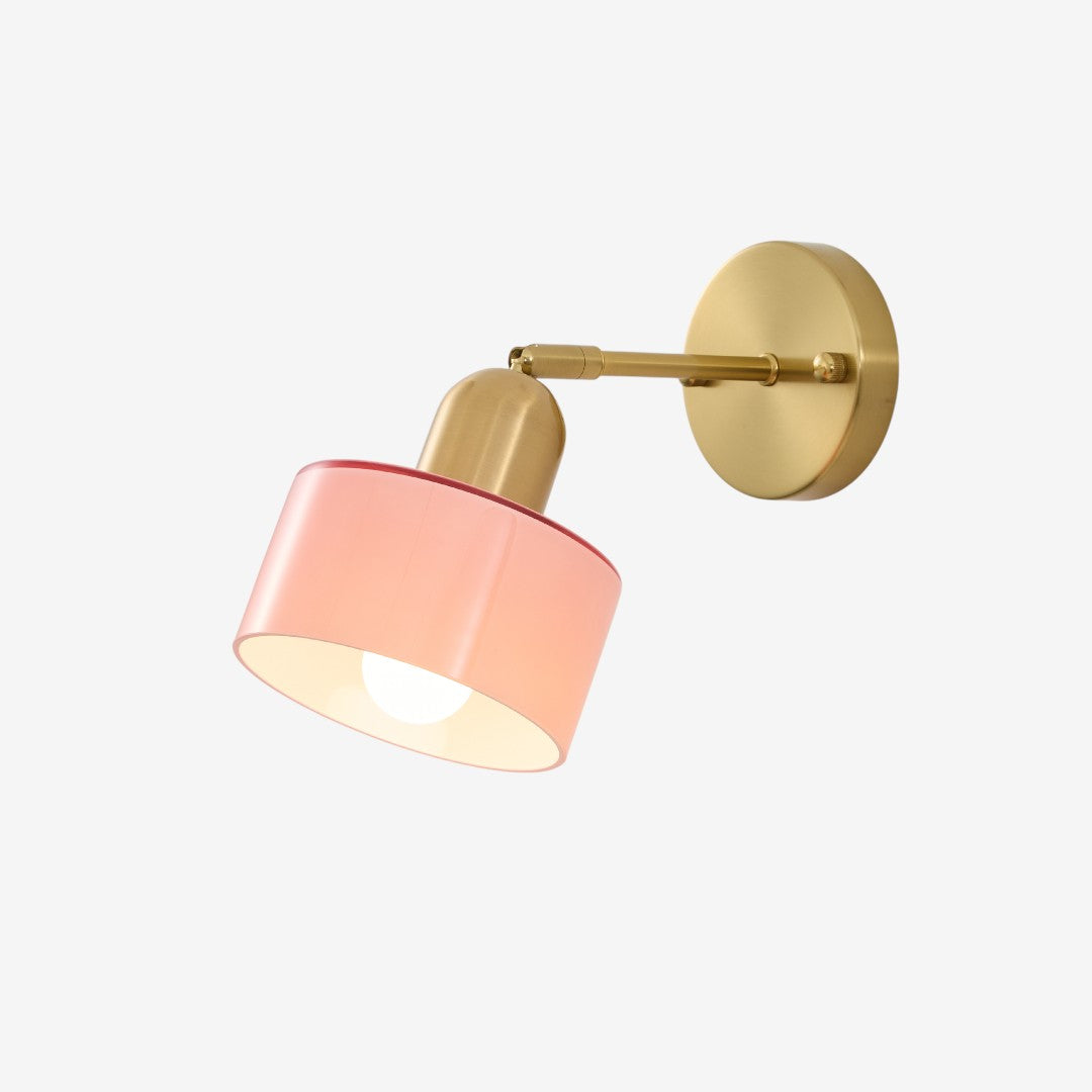 Brass Wall Lamp – Bauhaus Colored Glass Mid Century Design