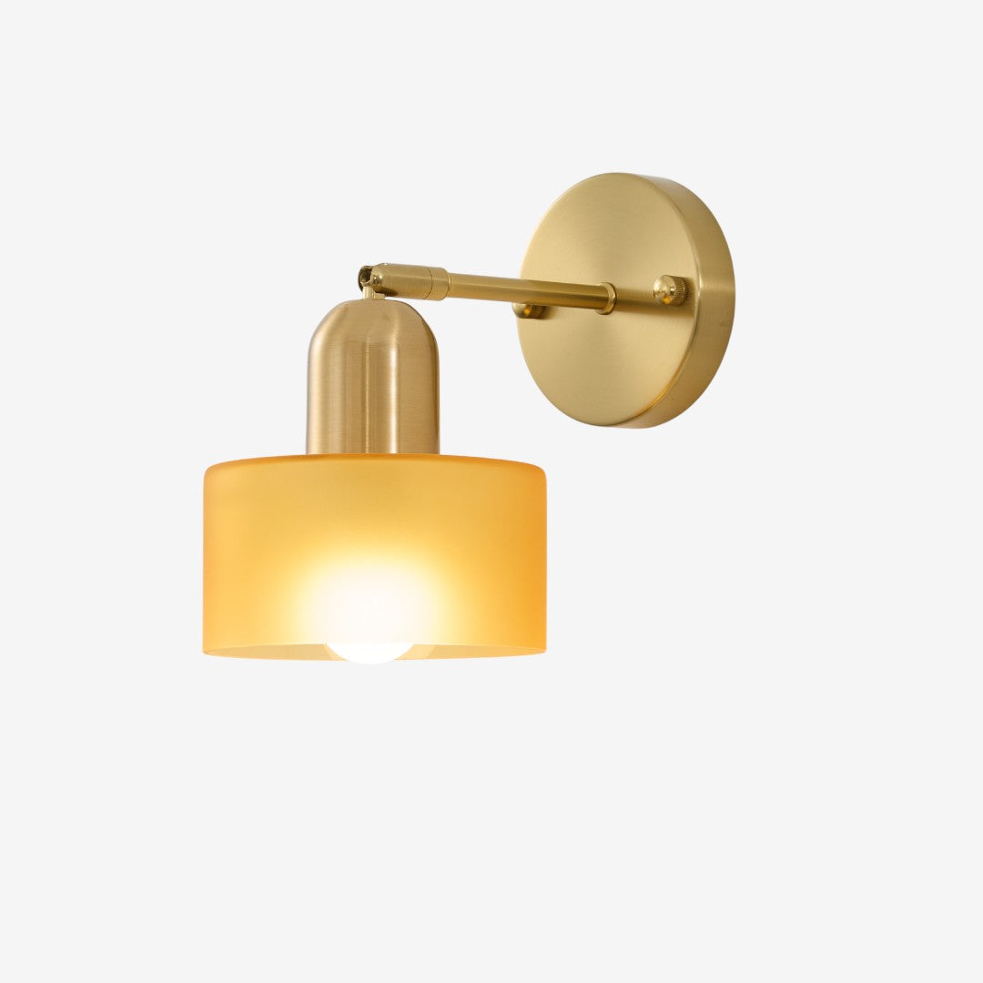 Brass Wall Lamp – Bauhaus Colored Glass Mid Century Design