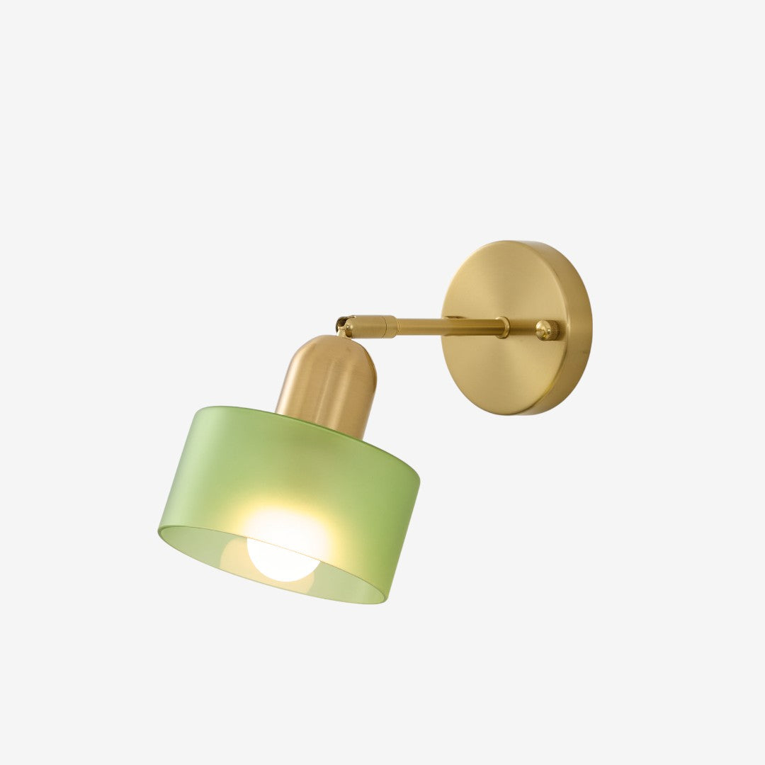 Brass Wall Lamp – Bauhaus Colored Glass Mid Century Design