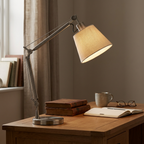 Adjustable Table Lamp Aluminum and Ironwork | Articulated Arm Design | Focused Lighting for Reading and Desk Workspaces