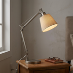Adjustable Table Lamp Aluminum and Ironwork | Articulated Arm Design | Focused Lighting for Reading and Desk Workspaces