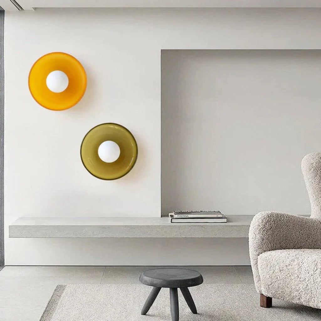 Round Metal Glass Light Fixture