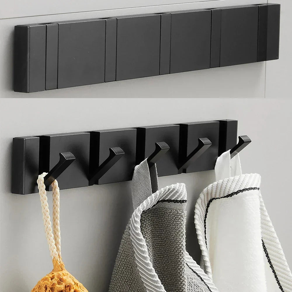 Foldable Wall Hook Stainless Steel Minimalist Design | Space-Saving Retractable Hanger | Secure Wall Mounted Storage
