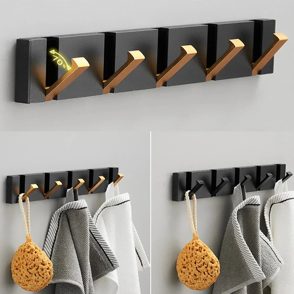Foldable Wall Hook Stainless Steel Minimalist Design | Space-Saving Retractable Hanger | Secure Wall Mounted Storage