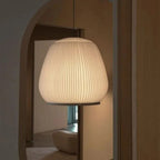 Japandi Ribbed Wood Pendant Light