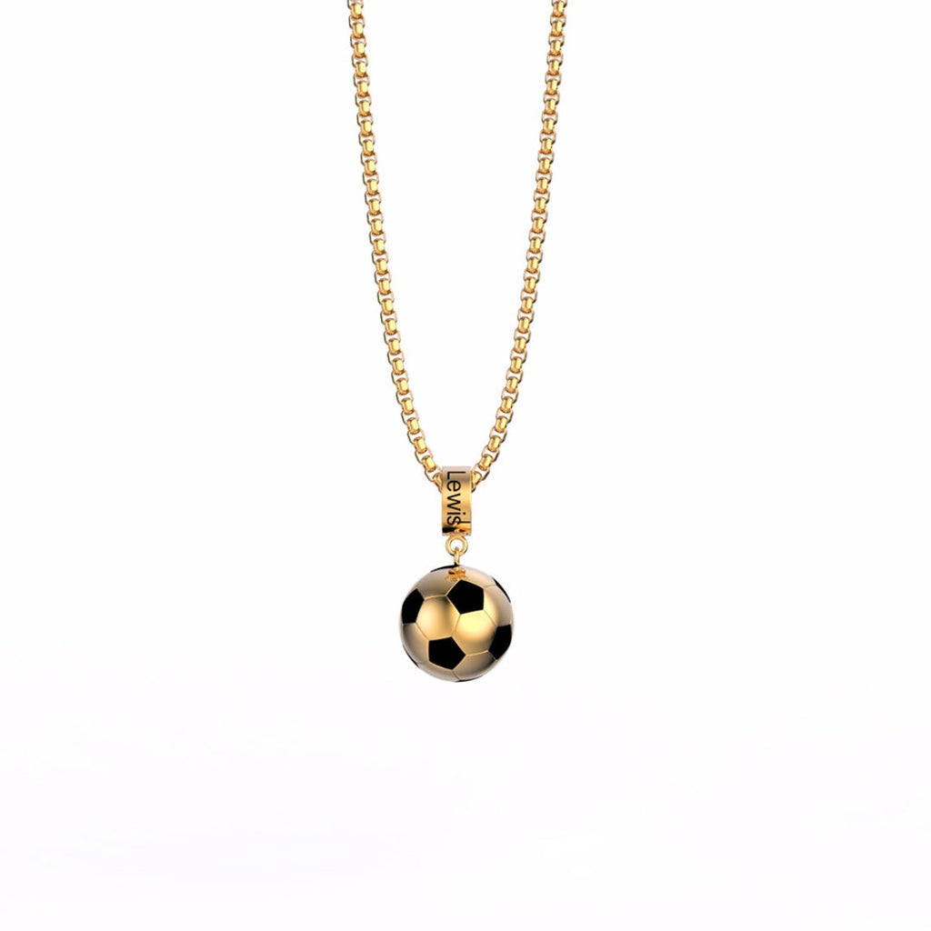 Personalized Football Necklace with Custom Name - Engraved Soccer Pendant for Fans - Durable Sports Jewelry Gift for Every Fan