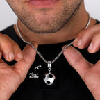 Personalized Football Necklace with Custom Name - Engraved Soccer Pendant for Fans - Durable Sports Jewelry Gift for Every Fan