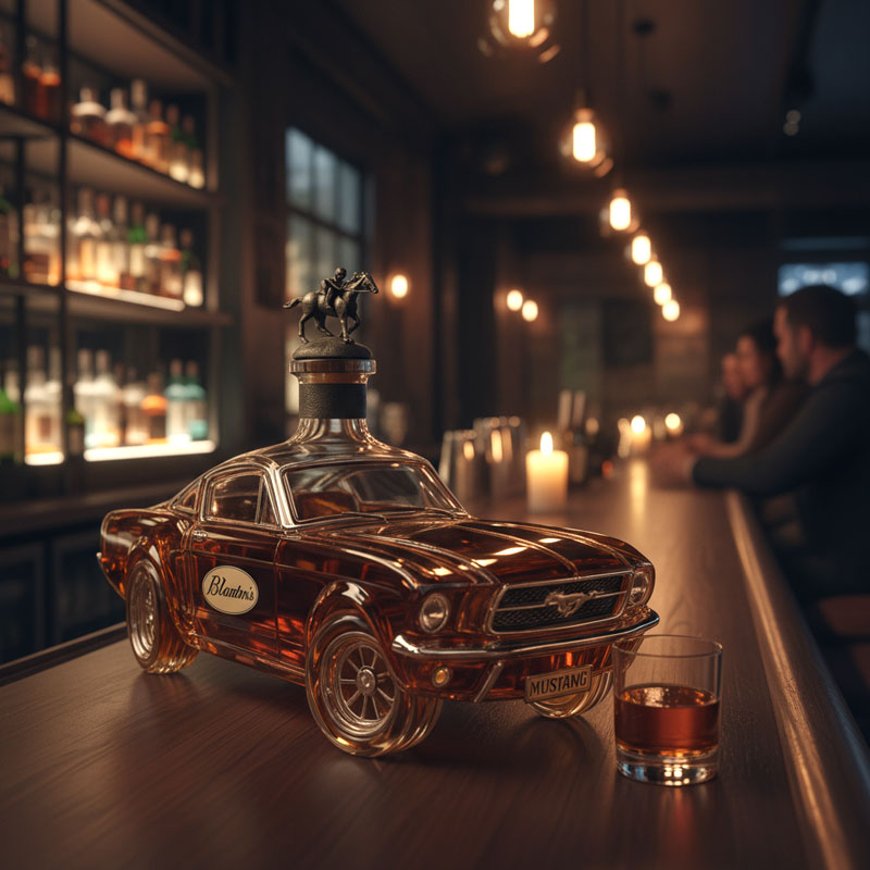 Whiskey Decanter Classic Mustang Car Shape | Unique Barware Accessory | Decorative Gift for Car and Spirit Lovers