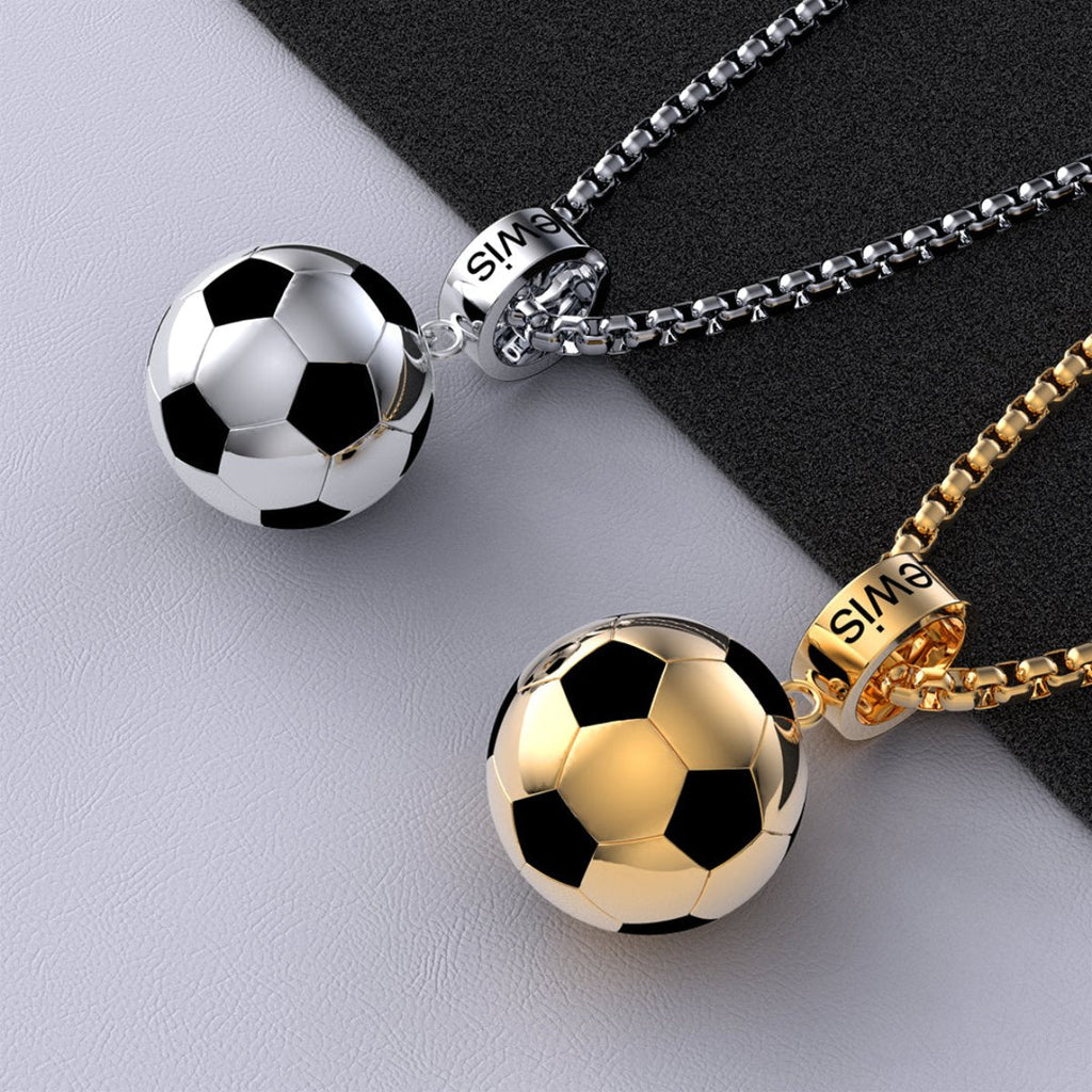 Personalized Football Necklace with Custom Name - Engraved Soccer Pendant for Fans - Durable Sports Jewelry Gift for Every Fan