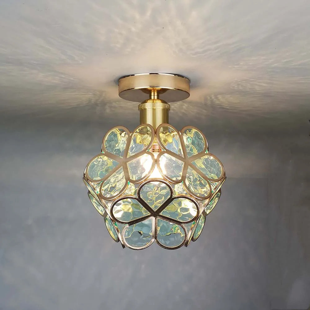 Ceiling Light Crystal | Flower Shape | Ambient Pattern Lighting for Living Room and Bedroom | Energy Efficient LED Fixture