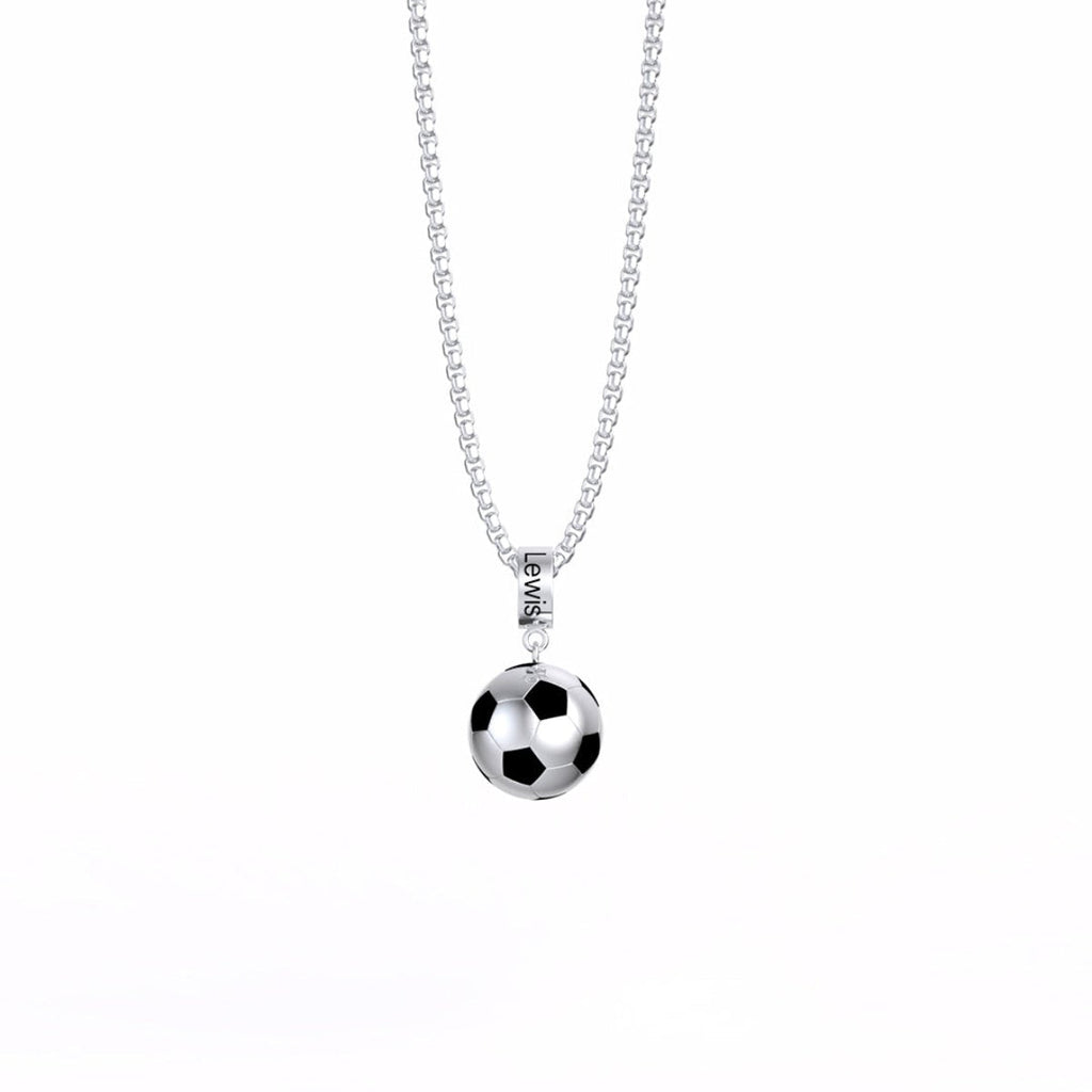 Personalized Football Necklace with Custom Name - Engraved Soccer Pendant for Fans - Durable Sports Jewelry Gift for Every Fan