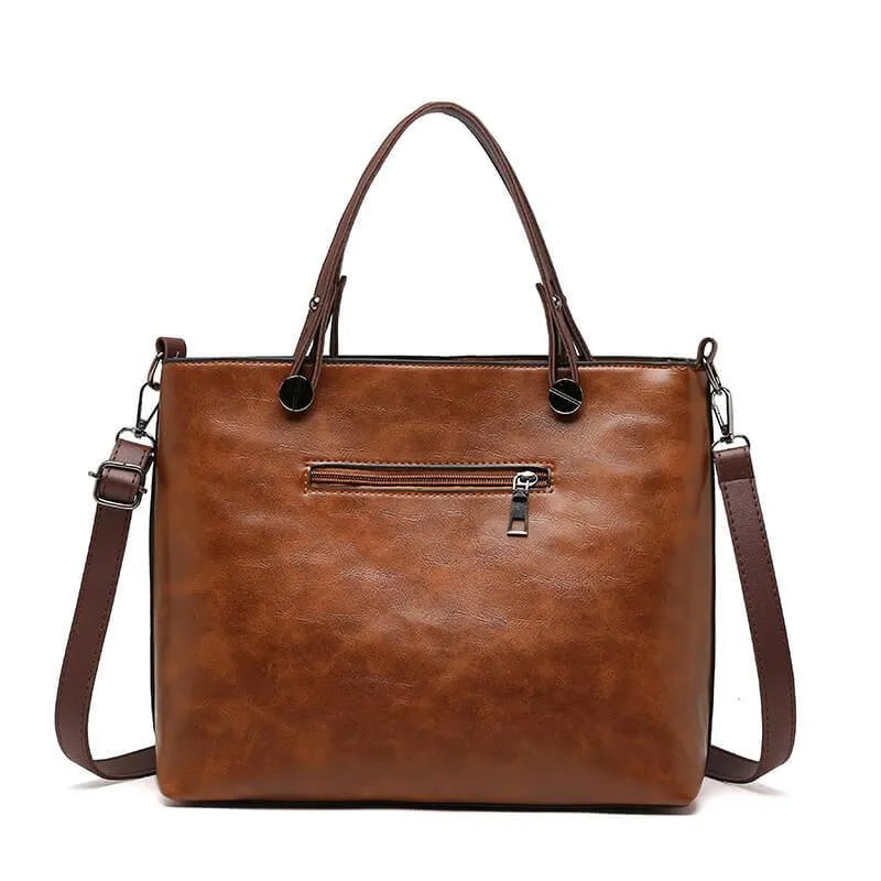 Women's Leather Shoulder Bag | Water-Resistant Crossbody Handbag with Adjustable Strap and Secure Magnetic Closure
