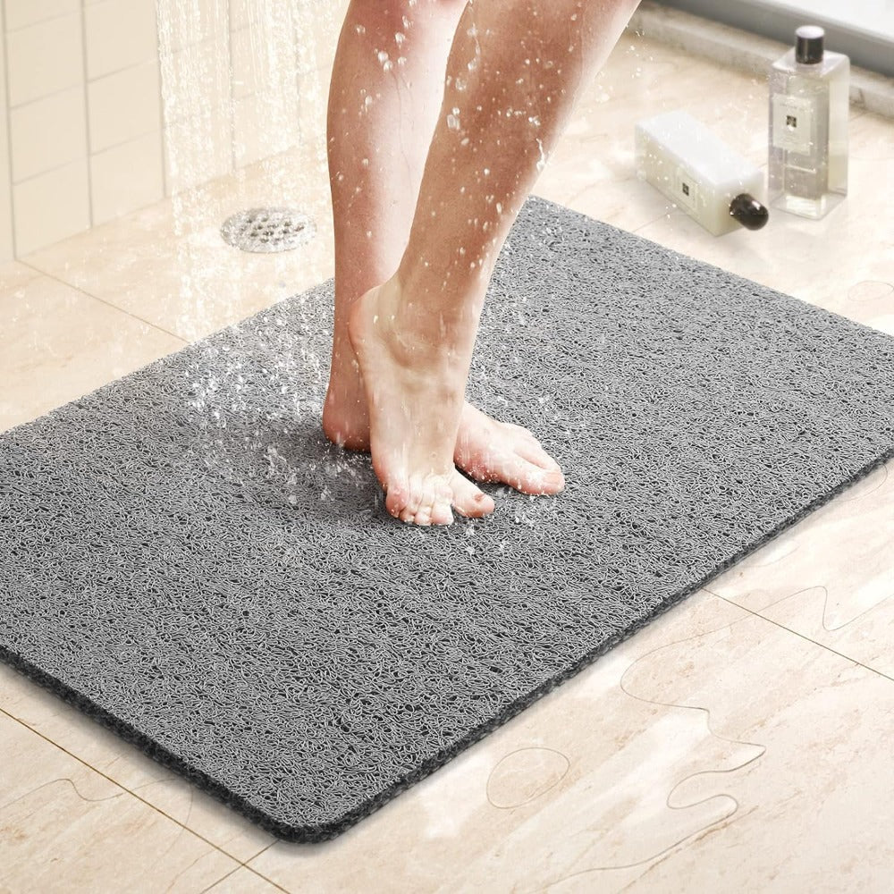 Anti-Slip Shower Mat Loofah-like Texture | Quick-Drying Drainage System | Mold-Resistant Safety for Bathroom Floors and Showers