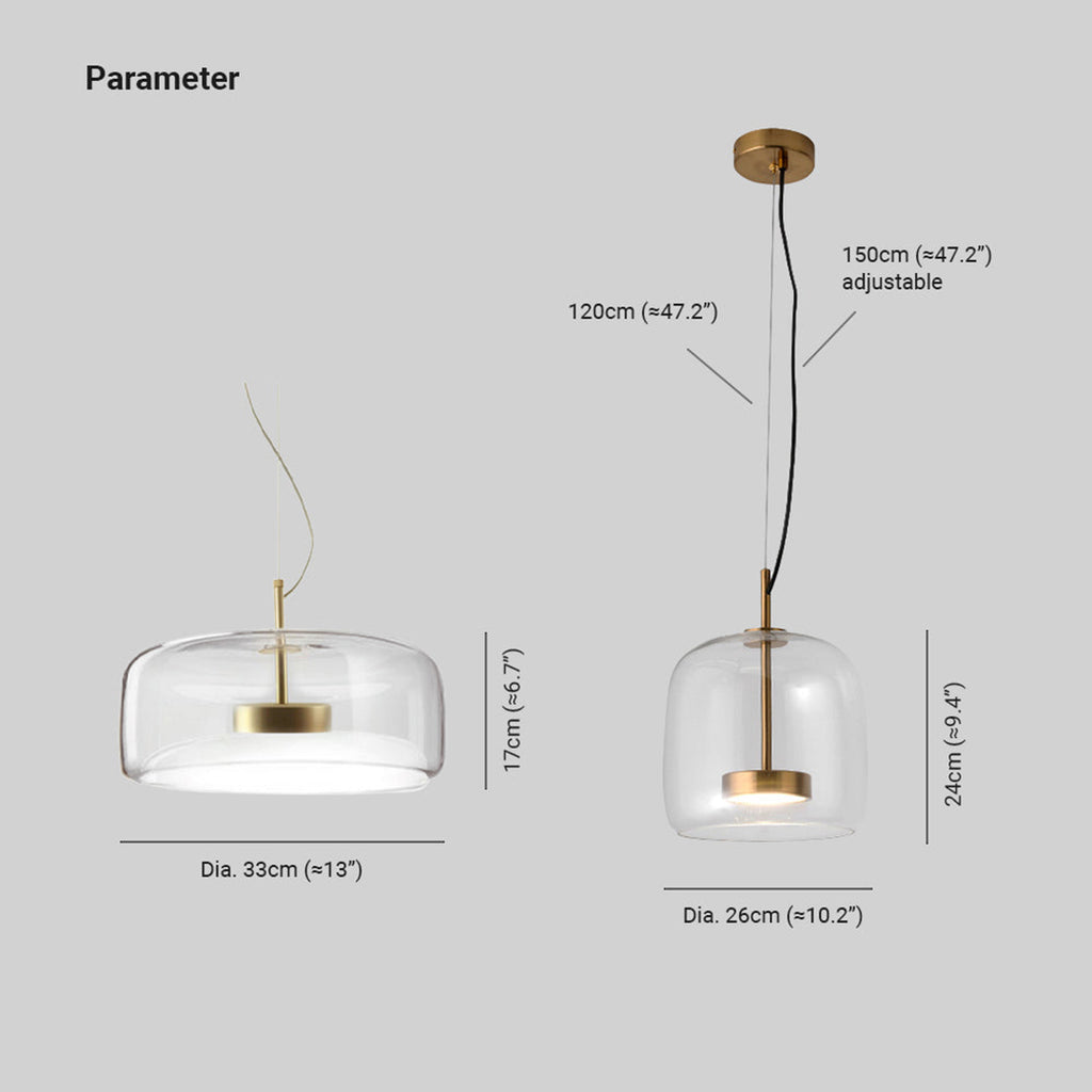 Gold Tinted Glass Pendant Lamp – Modern Elegant Sculptural Design