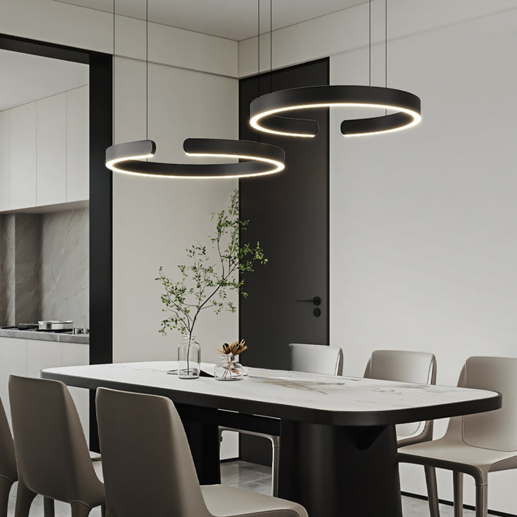 Circular Ring Pendant Lamp – Modern Minimalist LED Suspension Design