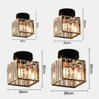 Crystal Metal Cube Ceiling Light