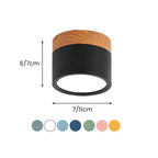 Wood And Metal Ceiling Lamp – Small Cylindrical Modern Accent Design