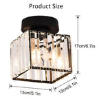 Crystal Metal Cube Ceiling Light