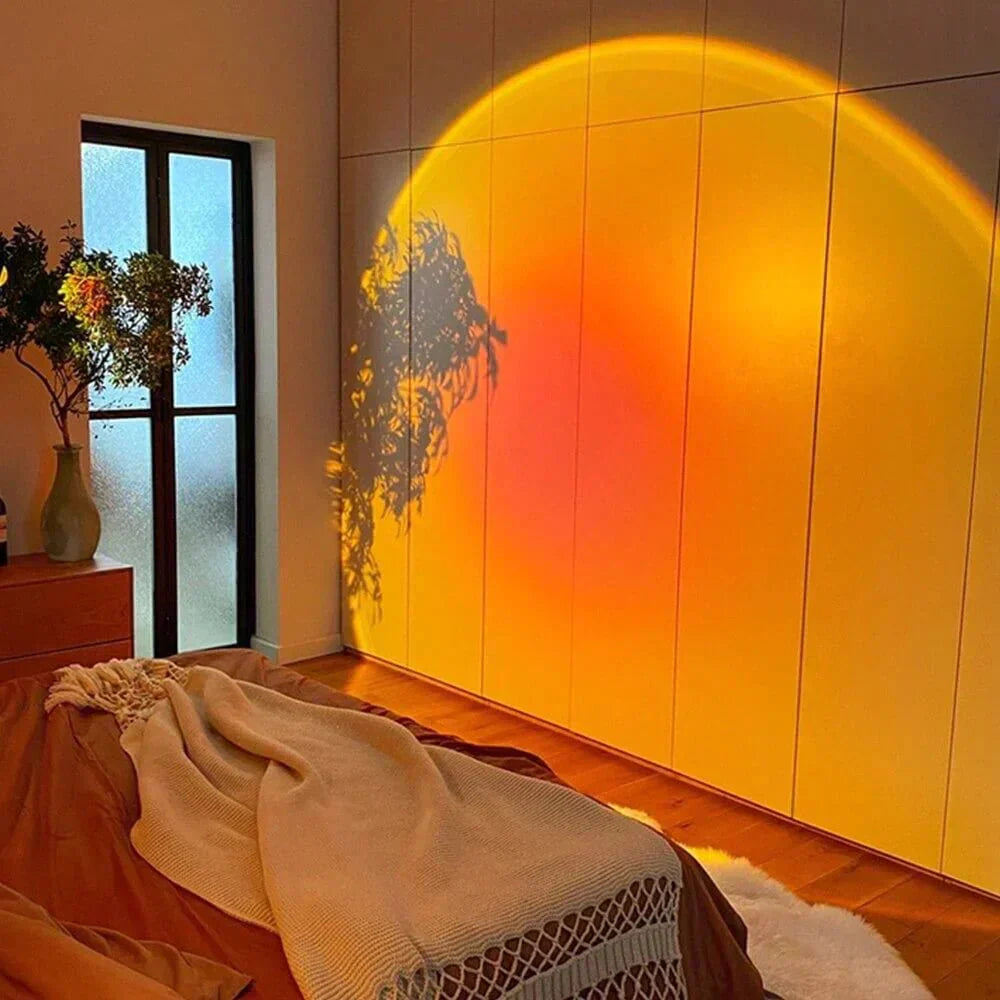 Sunset Projection Lamp | Modern Ambient Lighting for Bedrooms and Living Rooms | Creates a Warm Soothing Atmospheric Glow