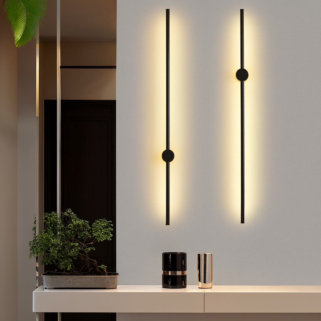 Linear Wall Lamp – Slim Gold Finish Modern Architectural Design