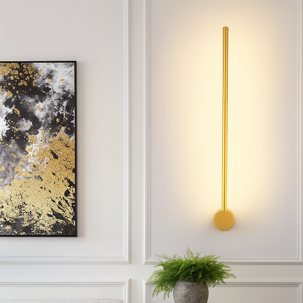 Linear Wall Lamp – Slim Gold Finish Modern Architectural Design