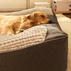 Orthopedic Dog Bed Crystal Velvet with Raised Pillow | Joint Support for Large Dogs | Removable Machine Washable Cover