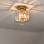 Crystal Metal Cube Ceiling Light