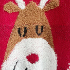 Women's Red Christmas Sweater – Chunky Knit Reindeer Jumper with Raglan Sleeves