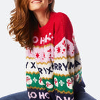 Women's Christmas Knit Sweater – Colorful Ho Ho Ho & Merry Christmas Snowflake Pullover